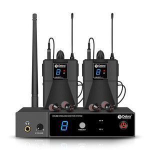 D 데브라 와이어리스 인 이어 모니터 시스템 ER-280 UHF 프로페셔널 모노 IEM 시스템 송신기 및 수신기, 무대, 밴드, 녹음 스튜디오, 라이브 공연용(리시버 2개 포함) 이어폰 포함