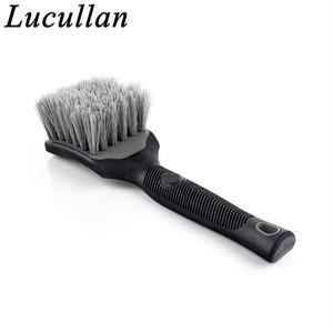 Lucullan 고무 손잡이, 자동차 바퀴 디테일링 브러시, 중간 강성 합성 강모, 타이어 스크럽 클리너, 긁힘