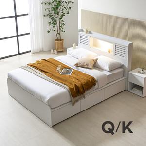 상일리베가구 트레비 LED 수납침대 Q (본넬매트리스)