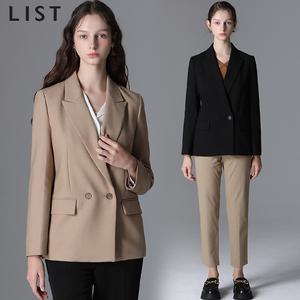 [리스트(LIST)] 피크드라펠 더블 원버튼 재킷 (택가격:278000원)