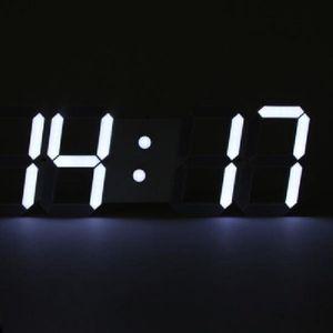 3D 모던 LED 넘버 벽시계(리모콘 포함)-화이트