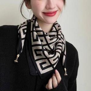 여성 데일리 면 스카프 봄 가을 자석 마름모 스카프 6종