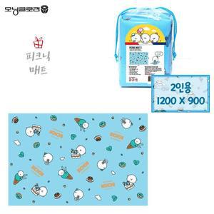 [JHQRN78U_4B]모닝글로리 피크닉매트 봉주르비숑 (블루)