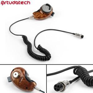 Artudatech 우드 그레인 HG-M84W 노이즈 캔슬링 CB 마이크, 코브라 유니덴용, 4 핀, 1 개