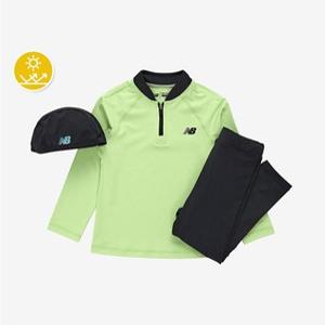 키즈(NB Kids) ESSENTIAL_래쉬가드 반집업 레깅스 세트 NK9RF2102U_(AH)Lime