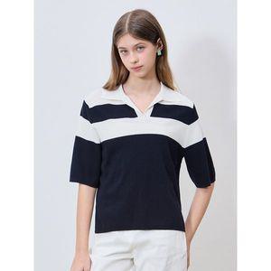 [쉬즈미스]지적인 경괘함 스트라이프 블록 니트 탑  택가격  178000원 _P392158355