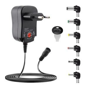 DC 12 볼트 가변 전원 어댑터 AC 220V ~ DC 3V -12V 1.2A 12W 멀티 플러그 6 가변 전원 공급 장치 변압기 2