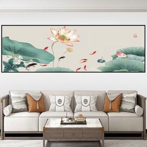 물고기그림 황금잉어 돈들어오는 거실 민화 통로 식당 선물 와이드 동양화 풍경 황금 재물운