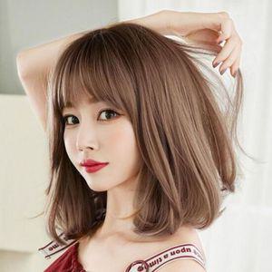 중단발 C컬펌 엘라 인조모 인조모가발 여자가발 통가