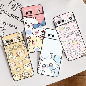 치카와 애니메이션 충격 방지 쉘 폰 케이스 구글 픽셀 9 8 7A 7 6A 6 5A 5 4 4A XL 5G 블랙 실리콘