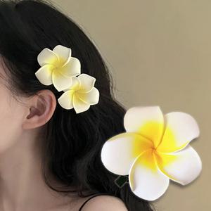 플루메리아 머리핀 하와이안 꽃핀 플라워 집게핀 여름 하와이 셀프웨딩 헤어핀 휴양지 휴가