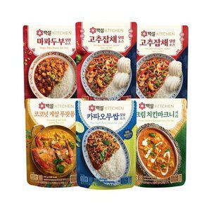 [CJ제일제당][CJ]백설 덮밥소스 5종 (고추잡채2+푸팟퐁커리1+마파두부1+카파오무...