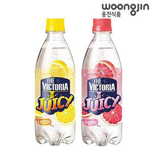 [웅진식품]더 빅토리아 쥬시 제로 탄산음료 500ml x 20페트 (레몬/자몽 택1)