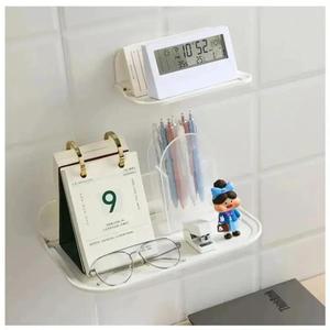 접이식 벽걸이 형 선반 공간 절약 수납함 랙 펀치없는 휴대폰 홀더 Wifi 라우터 트레이 BathroomOrganizer