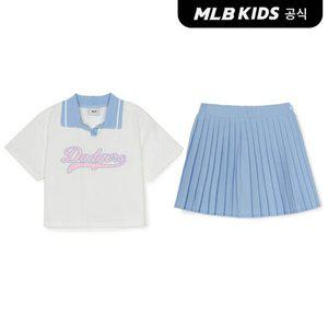[MLB키즈 공식] 25SS 바시티 여아 티셔츠 세트 LA (White) 7FS1V0653-07WHS