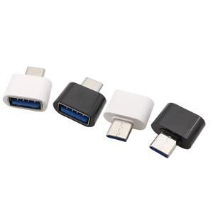 5/10Pcs USB 2.0 to Type-C 암 소켓 어댑터 유형 C OTG 커넥터 전화 데이터 전송 용 흰색/검정색