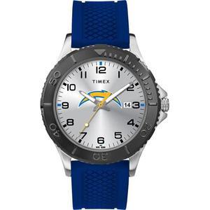 타이맥스 Timex Tribute 남성용 NFL 게이머 42mm 시계 로스앤젤레스 차저스 블루 실리콘 스트랩 Los Angele