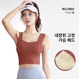 스타일아유 여성용 운동용 내장 패드가 있는 피트니스 요가 브라탑 나시 YG0090