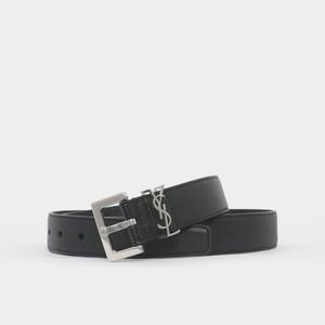 25SS 모노그램 YSL로고 3CM 레더 남성 벨트 634440 BRM0E 1000