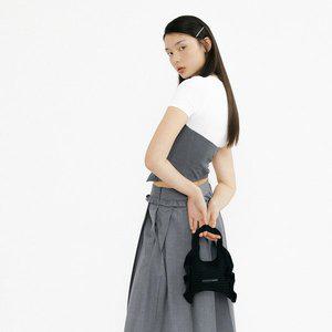 [플리츠마마] 러플 미니토트백 블랙