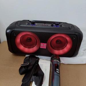 쉐이크 킹 블루투스 스테레오 듀얼 스피커 RGB 컬러 라이트 가라오케 가정용 야외 휴대용 대용량