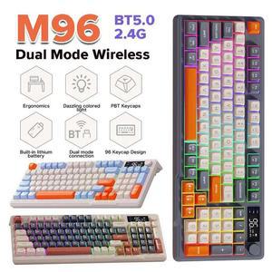 키보드 신시사이저 M96 스크린 무선 마우스 키트 용 블루투스 게임 전자 다중 장치