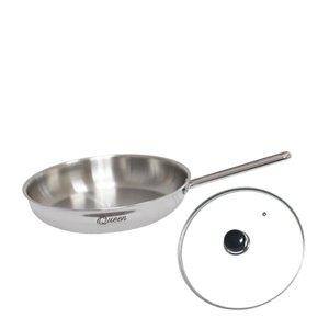 키친아트 퀸 통오중 IH  스텐 후라이팬 28cm-유리커버