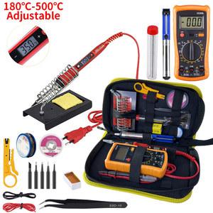 JCD 908S 전기 납땜 인두 세트 키트 80W 220V 110V 가변 온도 용접 수리 도구 DIY LCD 디지털 멀티 미터
