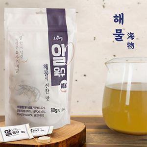한알퐁당 캠핑 육수내기 휴대용 간편 조미료 해물맛 코인 고형 고체 천연양념 가루 분말 선물