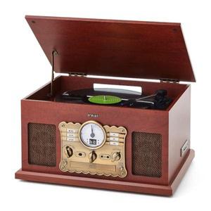 [인켈] 레트로-올인원 멀티-오디오 턴테이블 무선-블루투스 CD USB FM-라디오 스피커내장 인테리어상품-T1