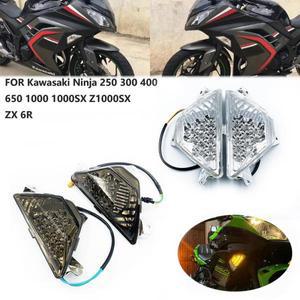 오토바이조명 KAWASAKI NINJA 용 전면 LED 방향 지시등 250 300 400 650 1000SX ZX6R 바이크 오토바이 액세