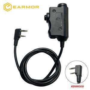 정품 EARMOR M51 PTT 어댑터 에어소프트 전술 헤드셋 켄우드 (바오펑) 플러그 3.5mm AUX