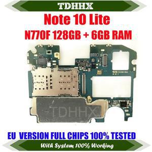EU 버전 마더보드 잠금 해제 메인보드 로직 보드 플레이트, 128GB ROM, 6GB RAM, 노트 10 라이트, N770F, N