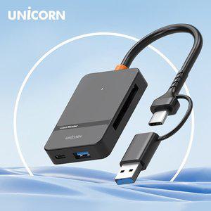 [유니콘] USB 6in1 통합멀티카드리더기 USB3.2 Gen1 C&A타입 듀얼컨넥터 XC-6000M