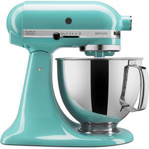 키친에이드 스탠드 믹서 반죽기 아티잔 시리즈 5Qt. Aqua Sky KSM150PSAQ
