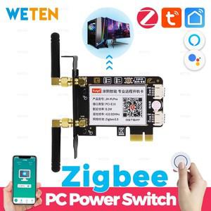 투야 스마트봇Tuya Zigbee 컴퓨터 전원 스위치  켜기 끄기 버튼 데스크탑 PC 용 PCIe 카드 APP 433 mhz Ale