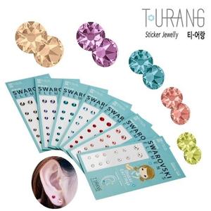 티-어랑 붙이는귀걸이 네일스티커4.5.6미리 12종 스와로브스키