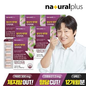 내츄럴플러스 혈당컷 체지방 다이어트 60정 6박스(12개월분) / 카테킨 바나바잎추출물 비오틴