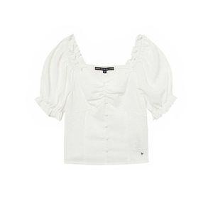 게스 GUESS 백 스모킹 퍼프소매 블라우스 YN2W4265 542946