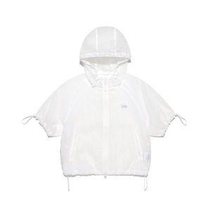 (매장정품) LEE 우먼 나일론 반팔 후드 윈드브레이커 화이트 LE2502JK73WH 89702