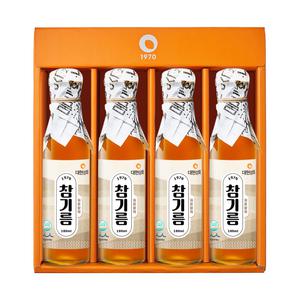 대현상회 저온압착 참기름 들기름 180ml 4병 선물세트