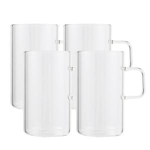 마린 베이직 머그컵 홈카페 내열유리컵 손잡이 투명유리컵 4P 300ml