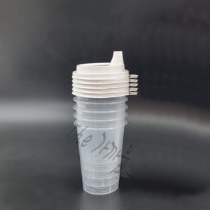 다회용컵 500ml 5P 뚜껑 세트 투명 플라스틱 카페 음료 테이크아웃 리유저블 컵