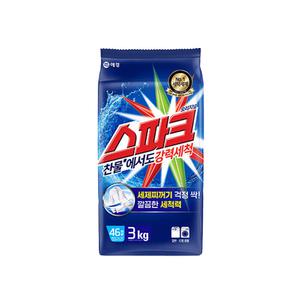 스파크 오리지널 세탁세제 리필 3kg x1개 일반/드럼 겸용 가루세탁세제