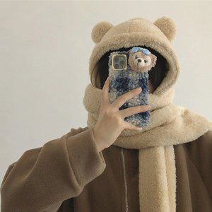 [신세계몰][당일출고] 곰돌이귀 양털 목도리