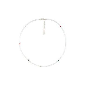 [비비케이트] 925 Silver 화이트 문스톤 원석 비즈 목걸이