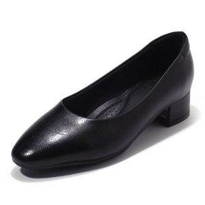 갤러리아 세라 여성 소가죽 컴포트 펌프스 통굽 구두 C22P601 검정 3CM