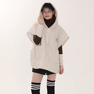 |KMJ5ED8|여성 겨울판쵸 후드 패딩조끼 옆트임 가오리 오버핏