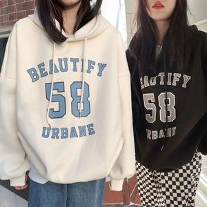 여성 오버핏 안감 기모 후드 티셔츠