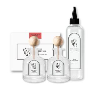 바이향 150ml 대용량 차량용 디퓨저 1+1 기획세트(250ml 리필오일 추가증정)